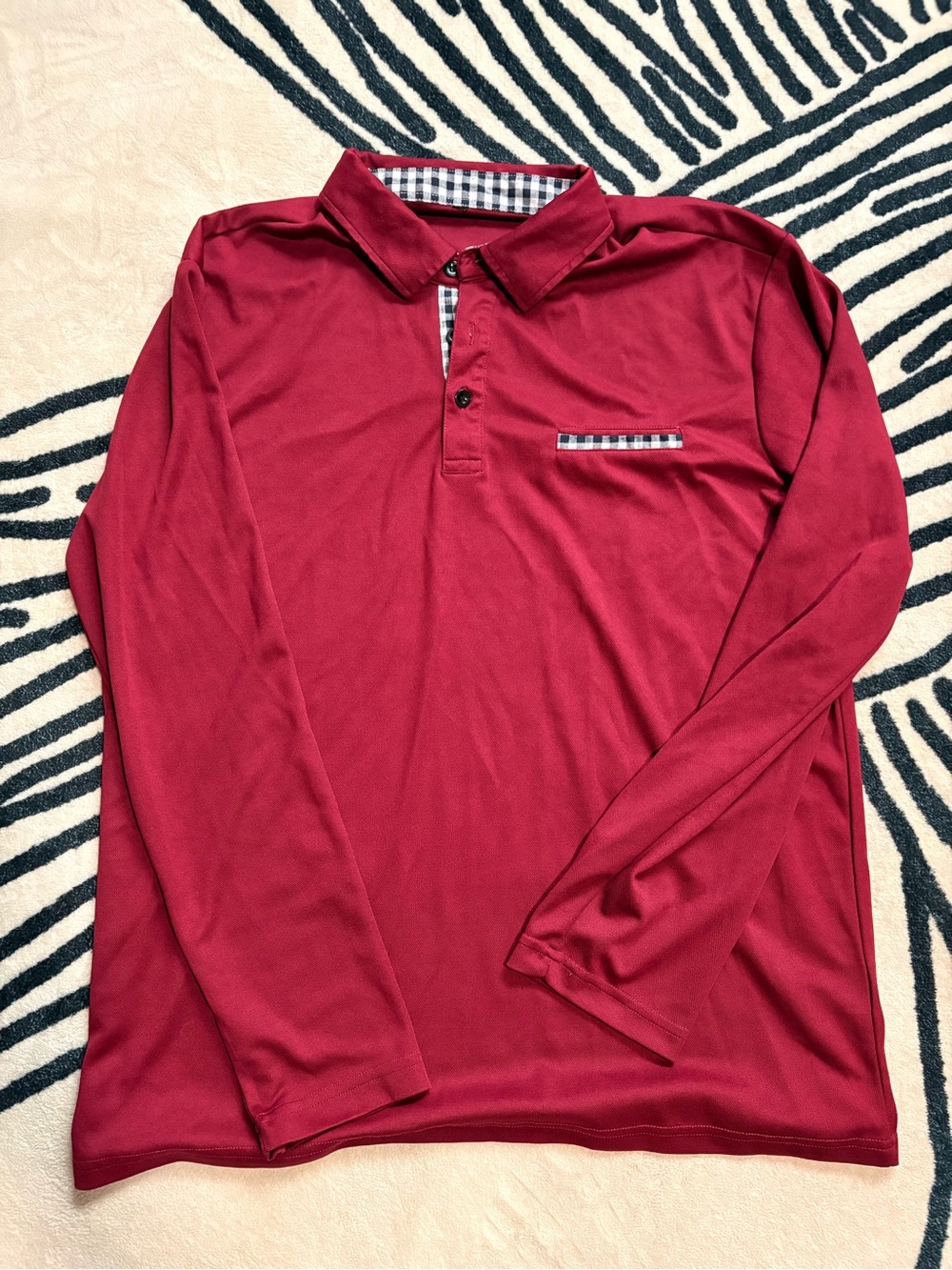 Men's Long-Sleeve Polo Shirt - Red
